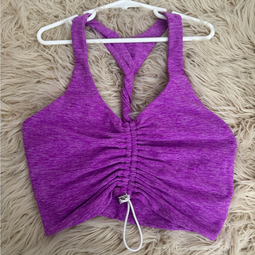 Bombshell sportswear, enhance toggle sports bra in purple rain size M